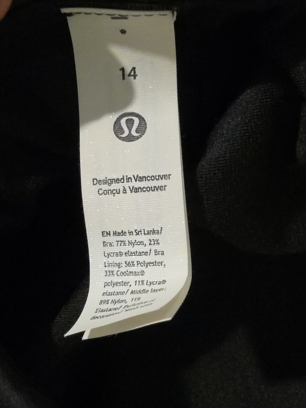 NWT Lululemon energy bra size 14 - Picture 5 of 5